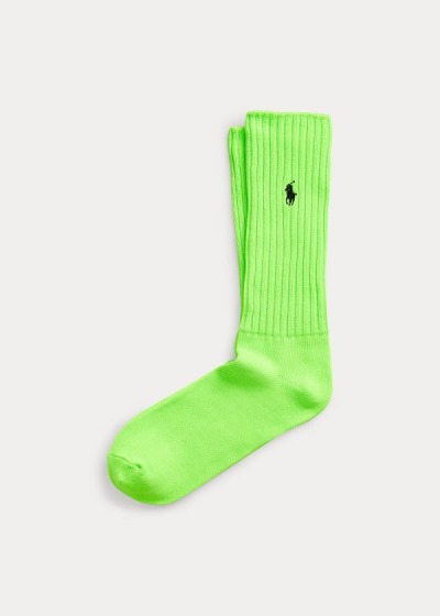 Calcetines Polo Ralph Lauren Hombre Verdes Claro - Neon Slouchy Crew - UXHWJ6948